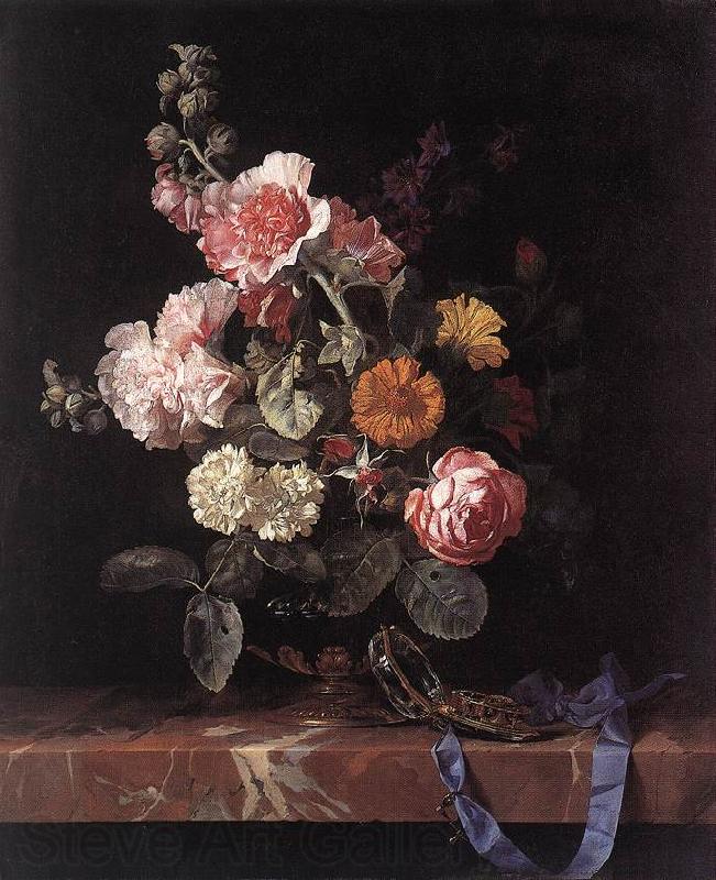 Willem van Vase of Flowers with Watch Norge oil painting art